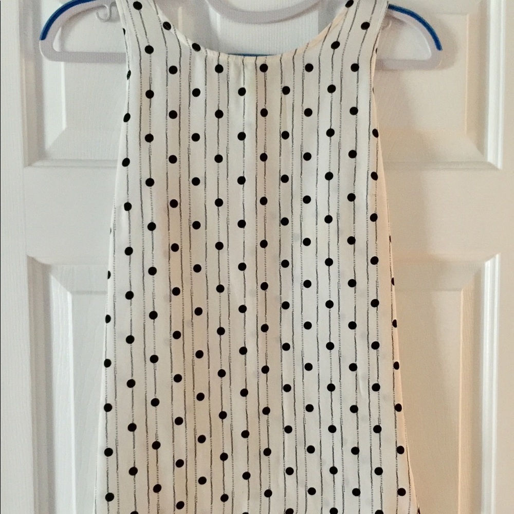 Dalia Polka Dotted Sleeveless Top Sz M